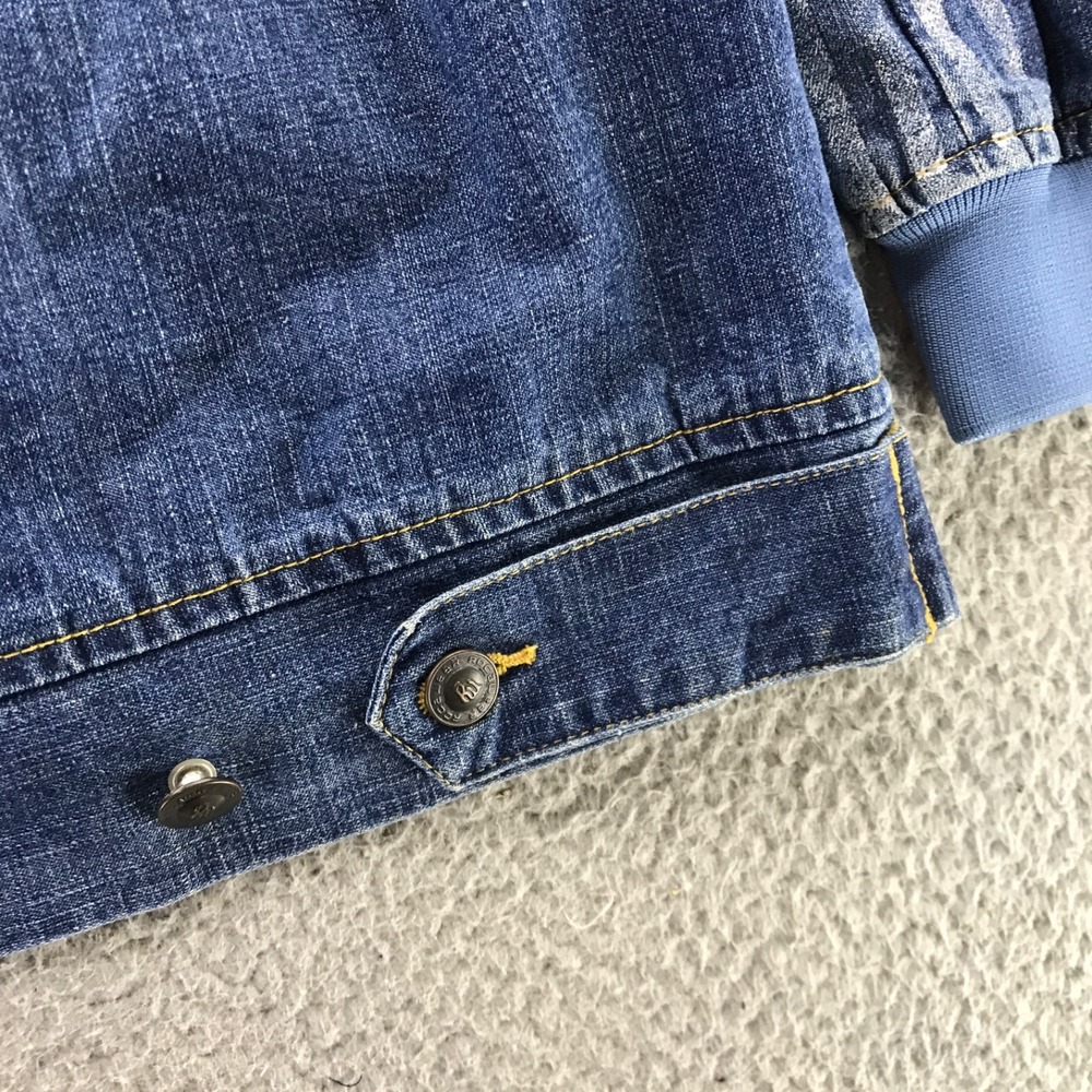 Vintage Rocawear Jacket Mens Extra Large Blue Denim Y2K Embroidered Rap Logo Zip - Picture 5 of 12